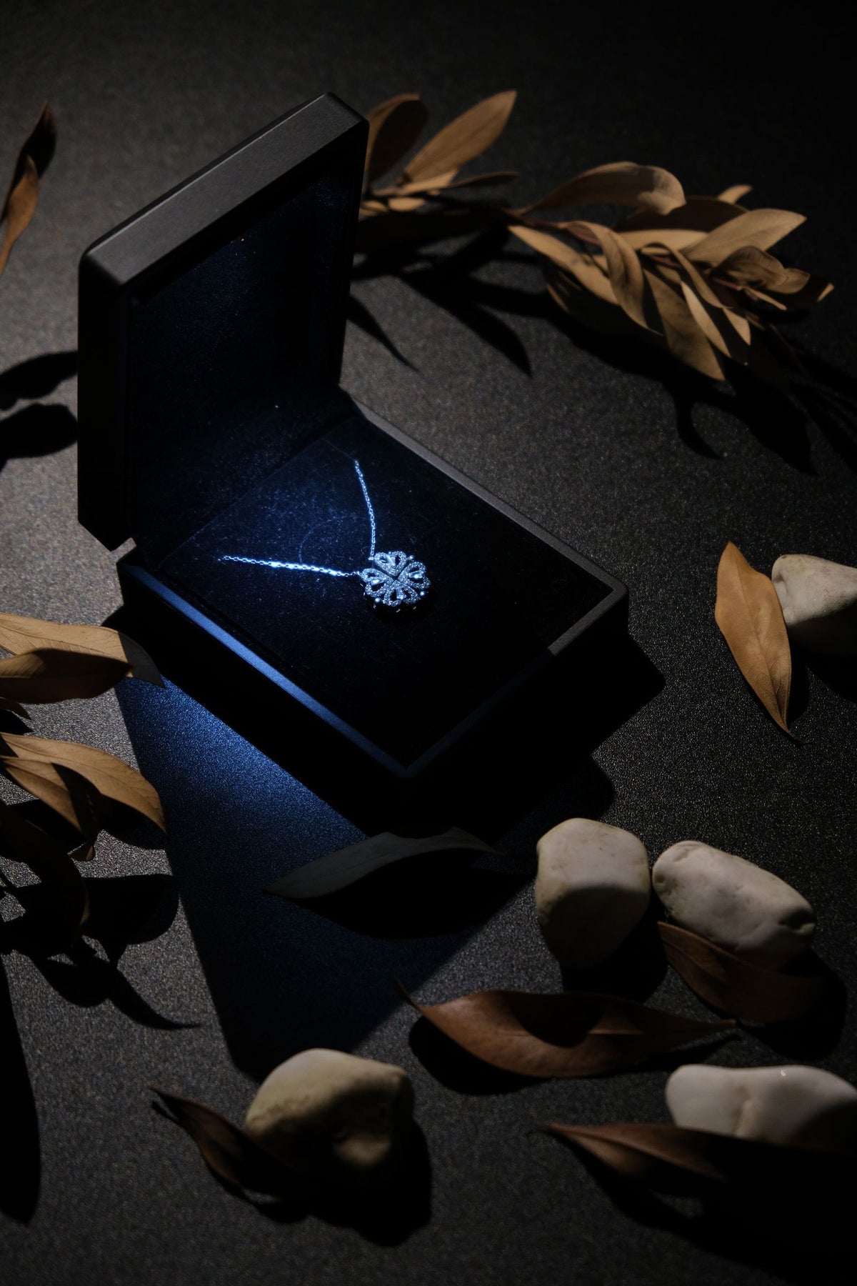Zilveren ketting in een cadeaudoosje